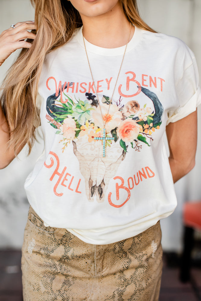 
            
                Load image into Gallery viewer, Whiskey Bent Hell Bound Graphic Tee
            
        