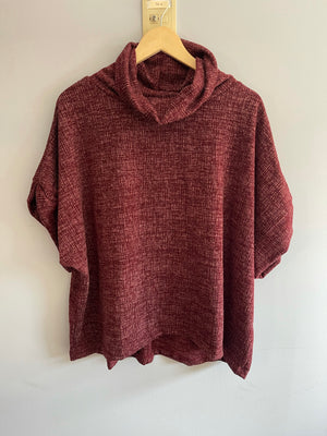 Burgandy Short Sleeve Sweater