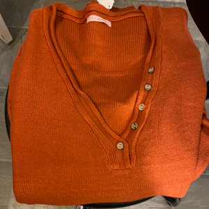 Rust Sweater w/button detail