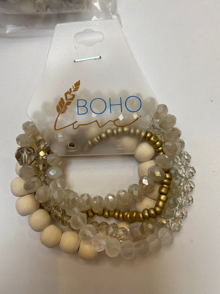 White and Gold Boho Bracelet
