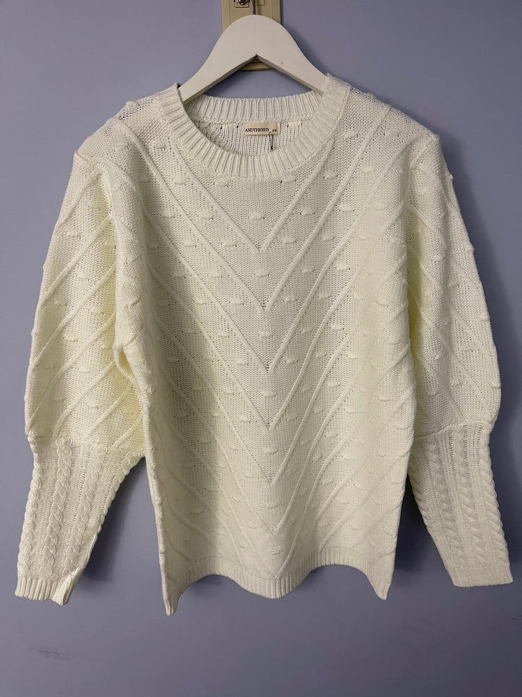 Ivory Puff Sleeve Sweater