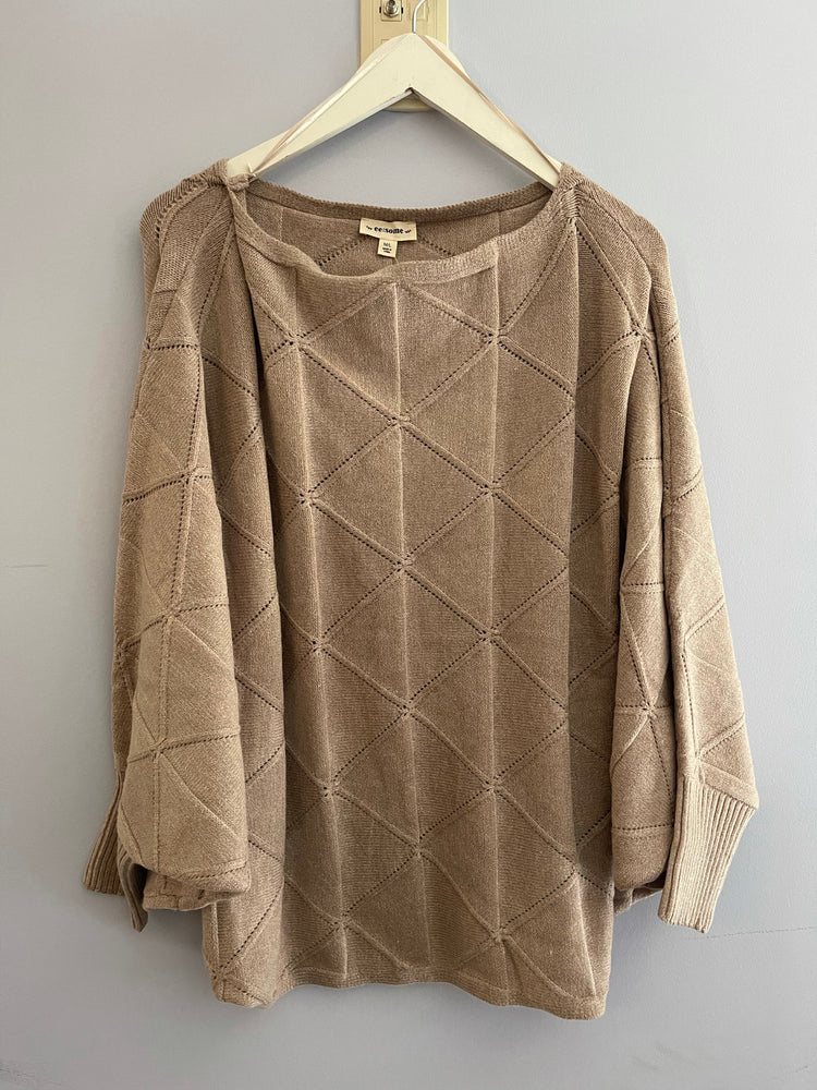 Oatmeal Dolman Sleeve Knit Sweater