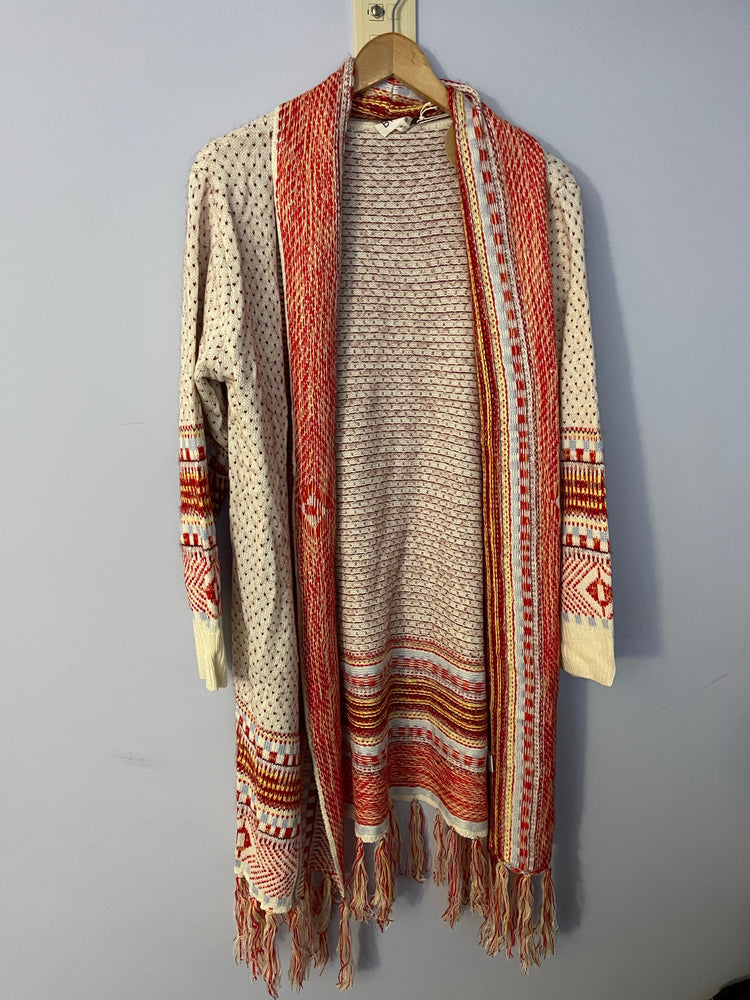 
            
                Load image into Gallery viewer, Open Front Cardigan w/ Aztec Borders
            
        