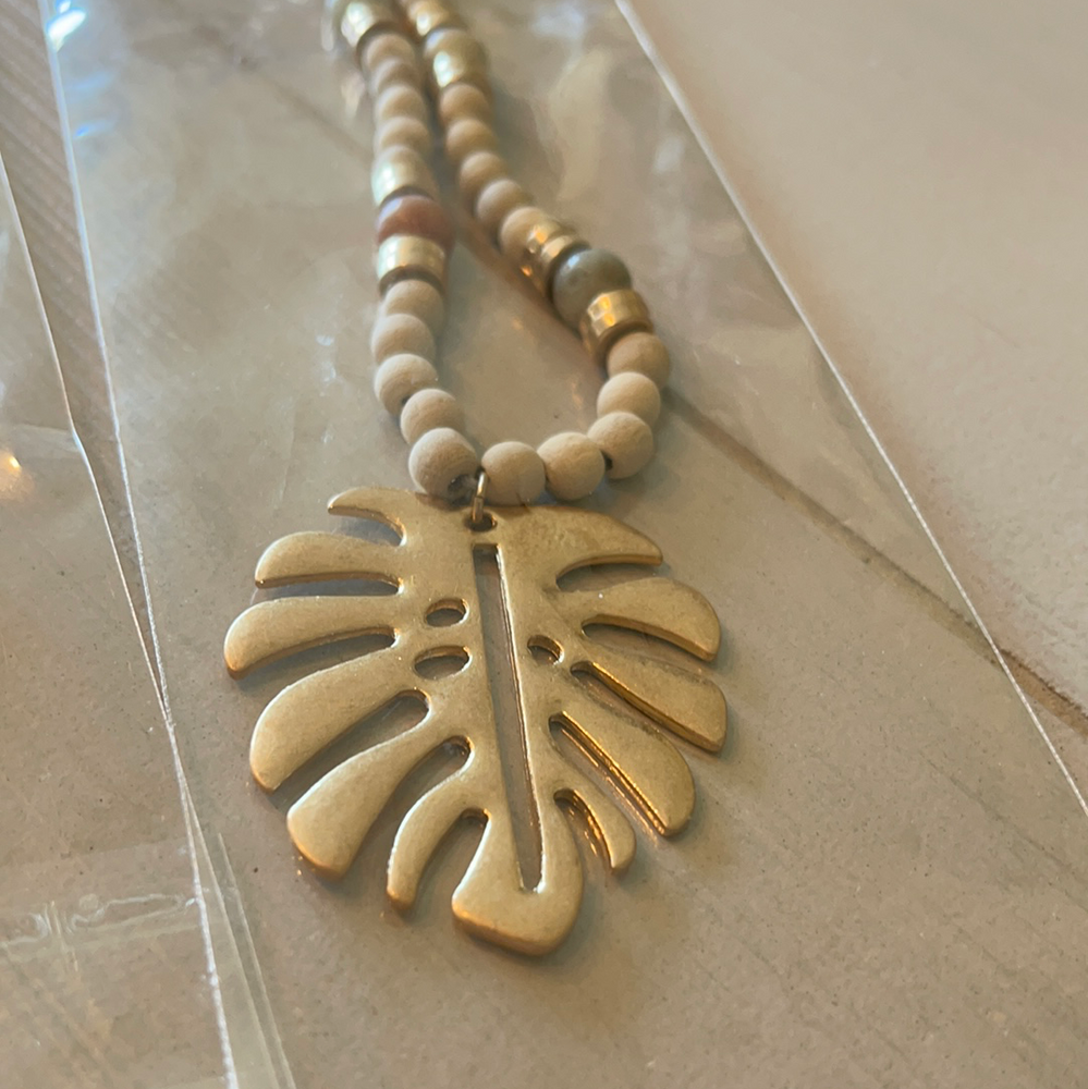 Long Palm Leaf Necklace