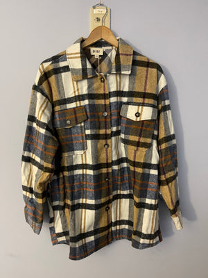 Taupe Multi Flannel Shirt