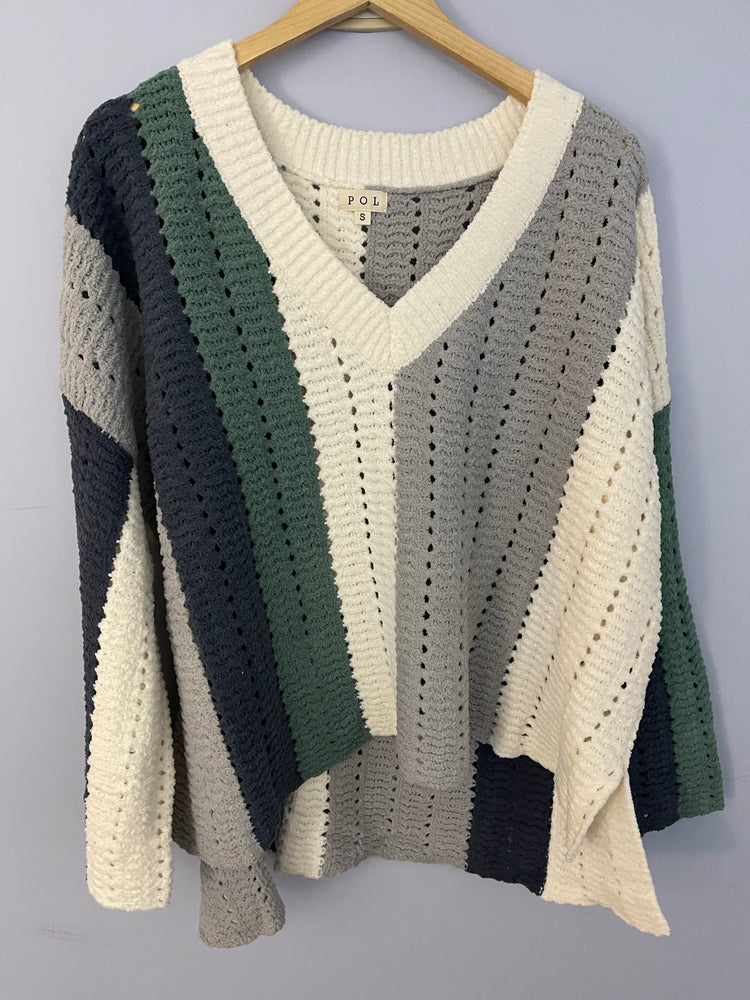 Green/Navy Multi Sweater
