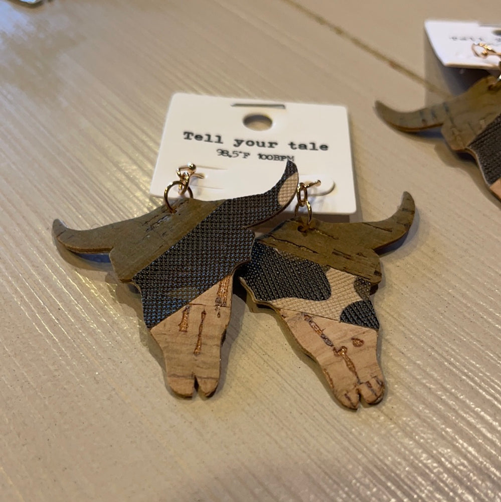 
            
                Load image into Gallery viewer, Leather Bull Earrings
            
        