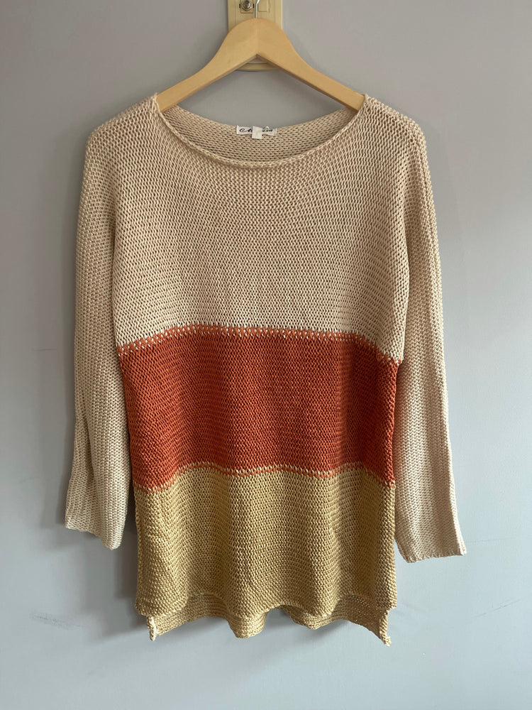 Rust Color Block Sweater